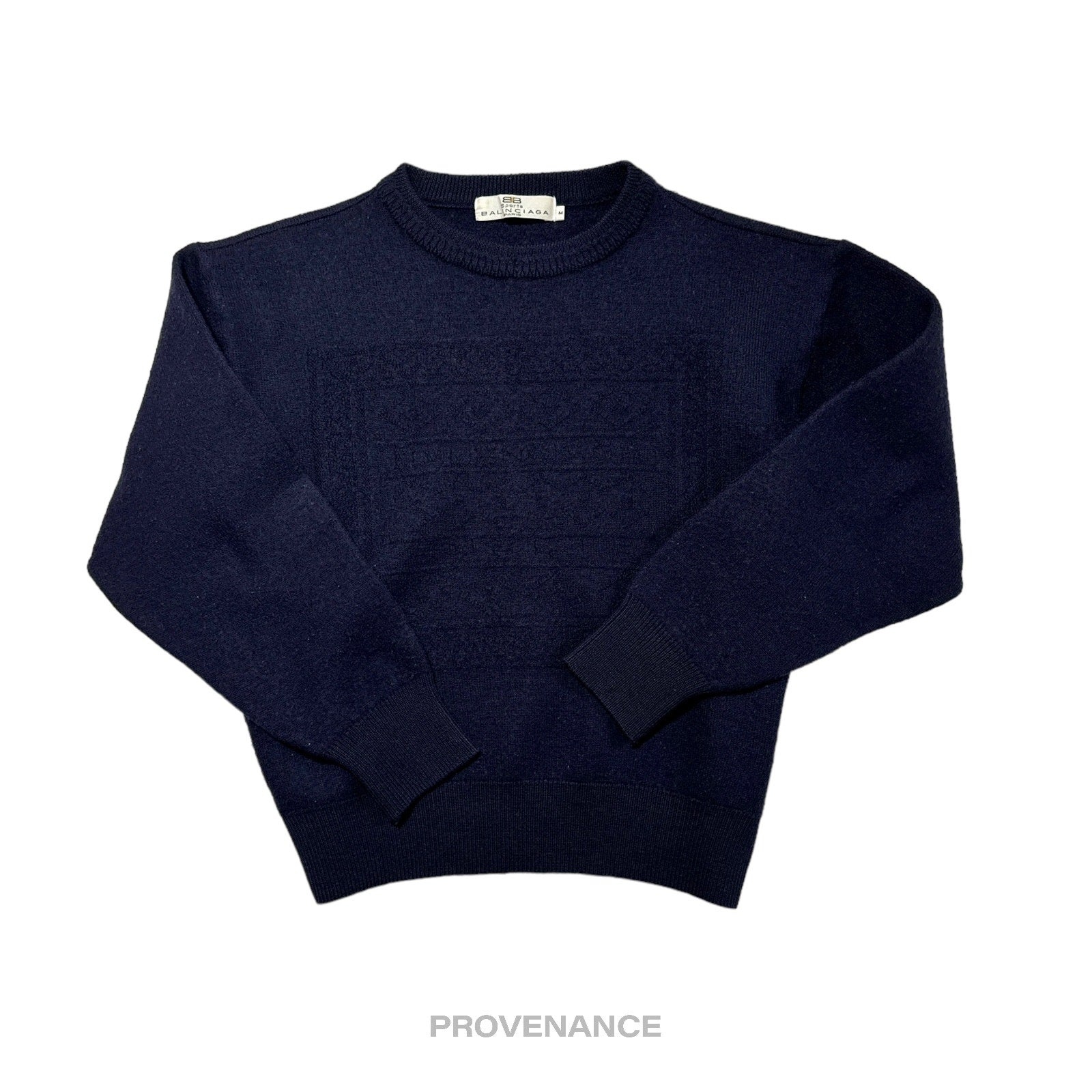 Balenciaga Crewneck Wool Sweatshirt - Deep Navy M - 3