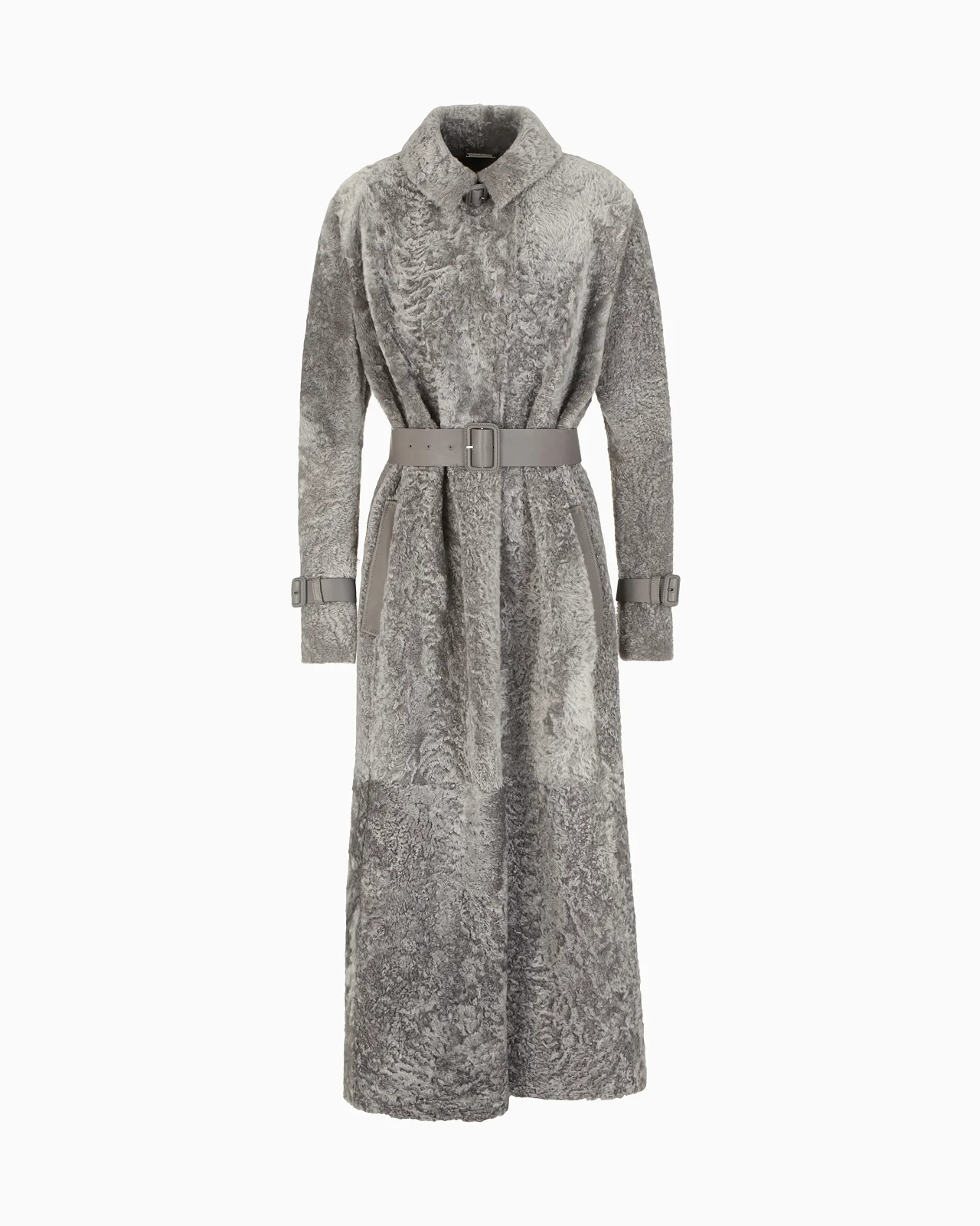 LONG LAMBSKIN SHEARLING COAT - 1