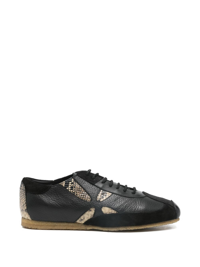 slashed embossed leather sneakers 1