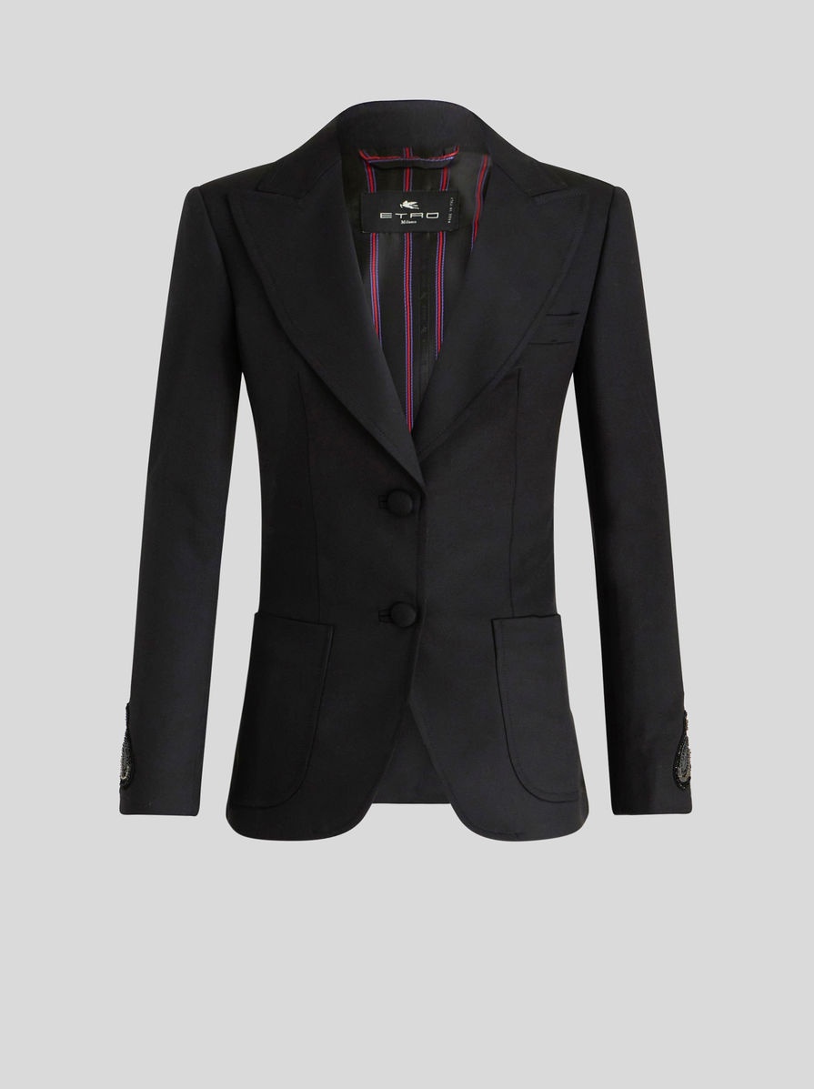 SLIM JACKET WITH PAISLEY EMBROIDERY - 1