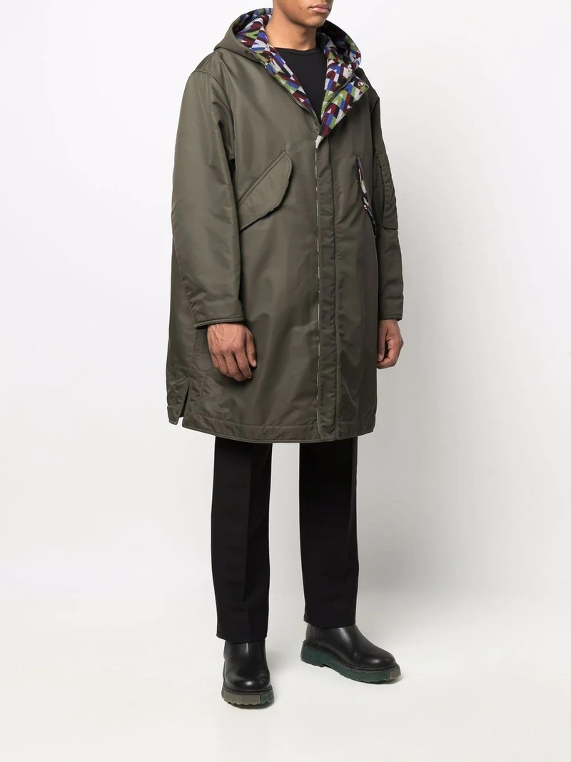 Optical Valentino-print parka coat 3