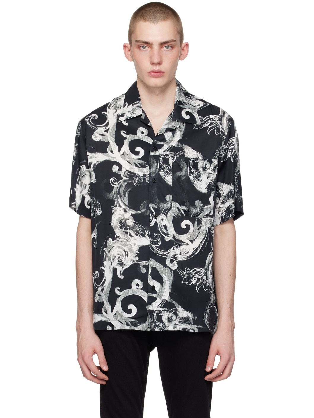 Black Watercolor Couture Shirt - 1