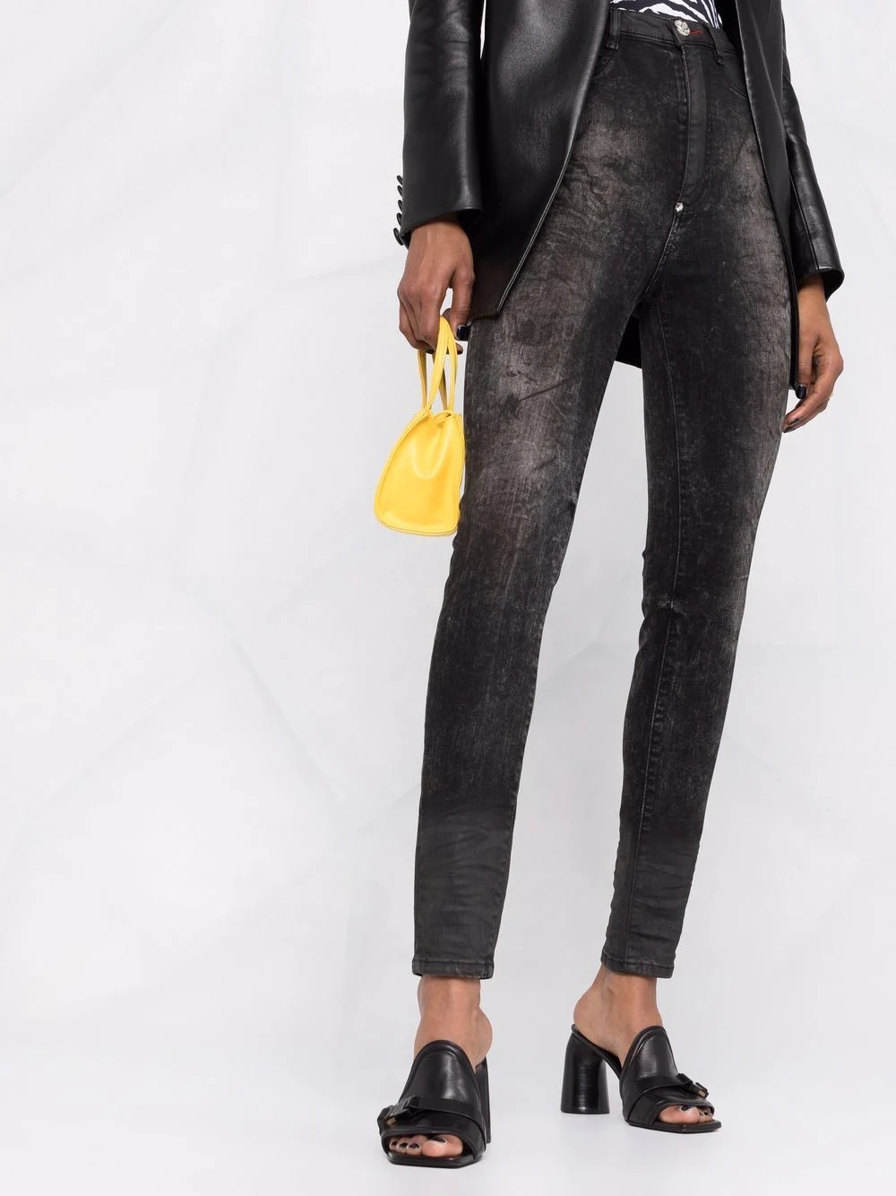 stonewashed super high-waisted jeggings - 3