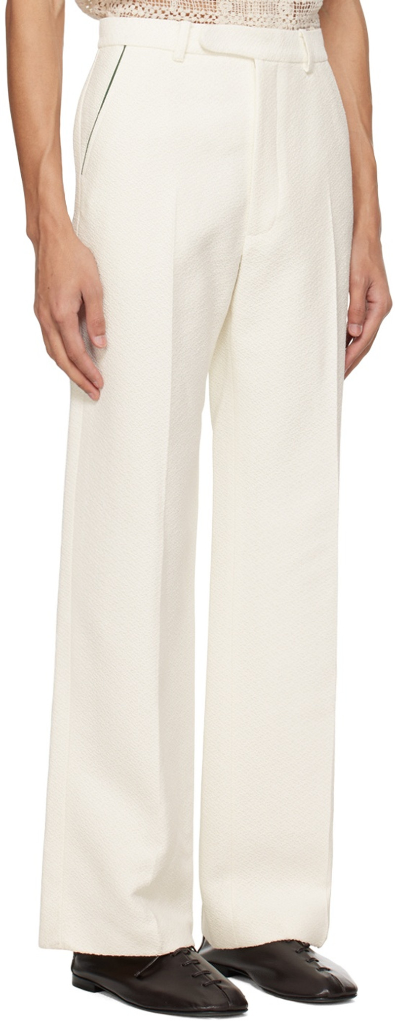 CASABLANCA White Straight-Leg Trousers outlook