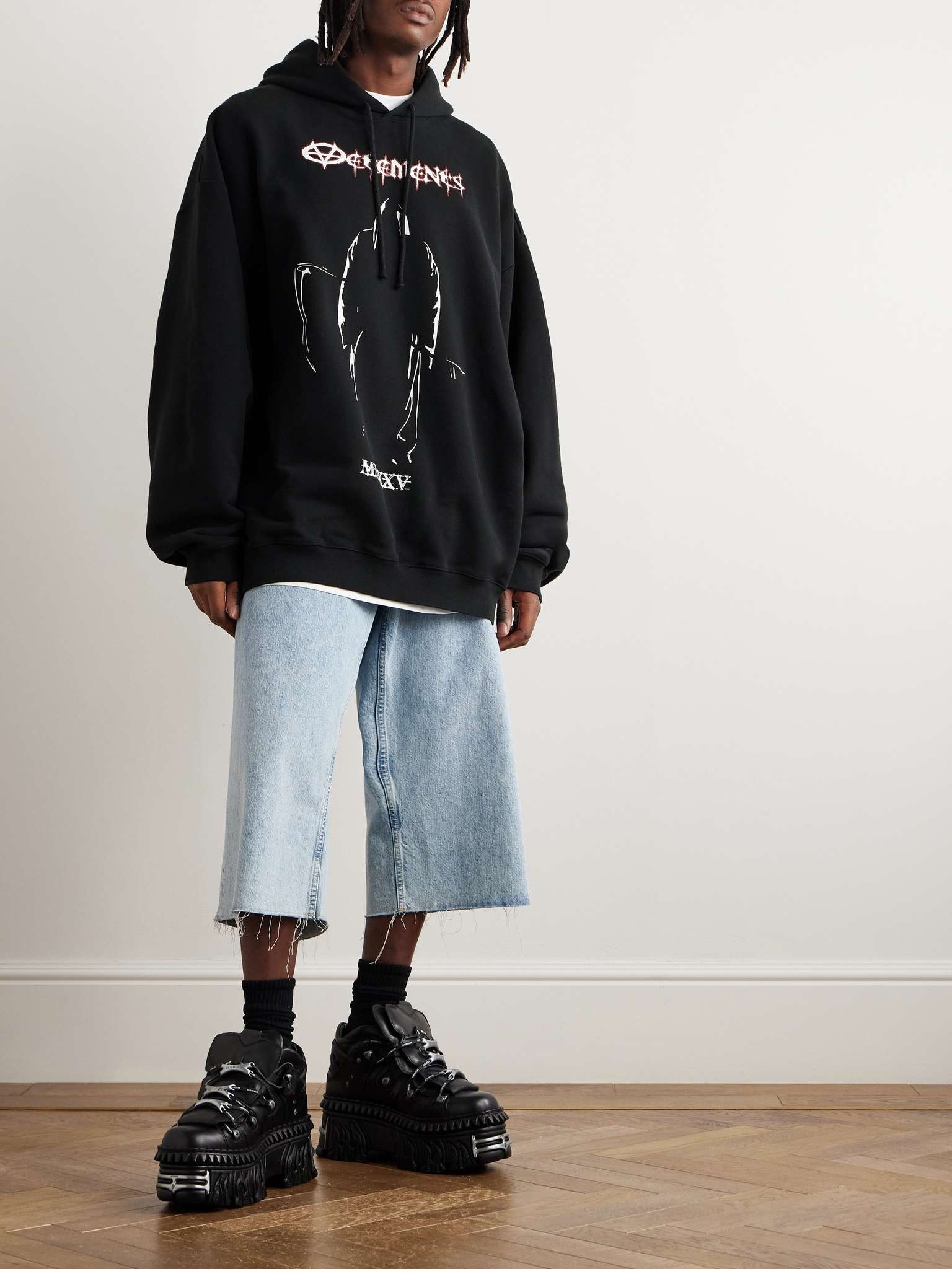 Oversized Printed Cotton-Blend Jersey Hoodie - 2