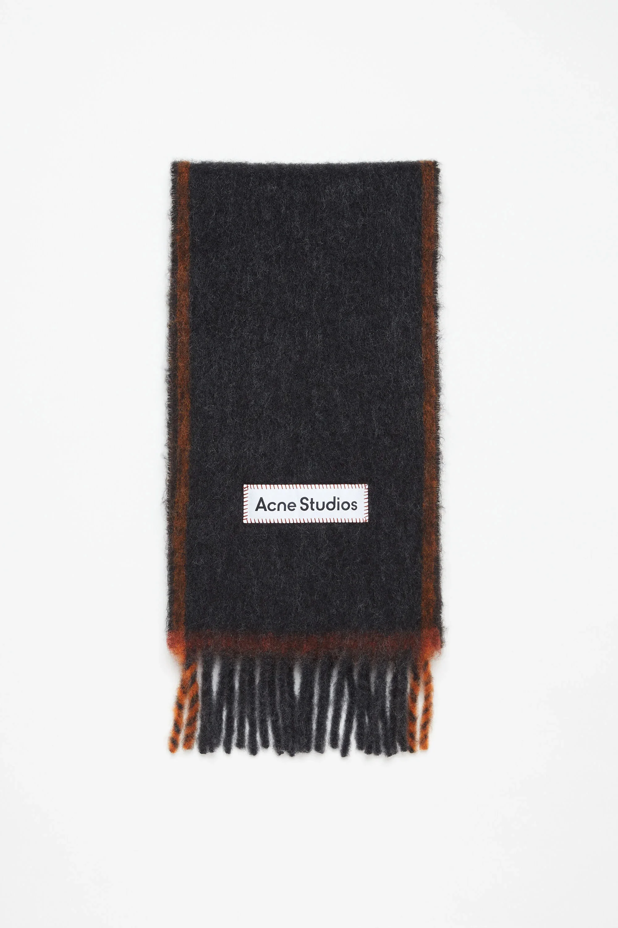 Wool mohair scarf - Narrow - Black - 1