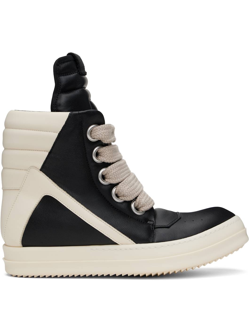 Black & Off-White Hollywood Jumbolace Geobasket Sneakers - 1