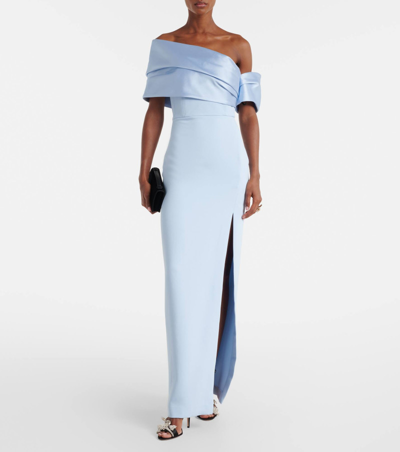 SOLACE LONDON Alexis asymmetric off-shoulder gown outlook