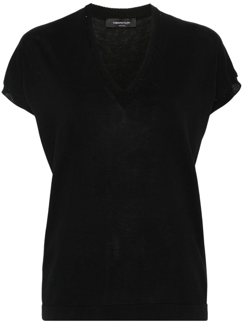 sequin-detailing knitted top 1