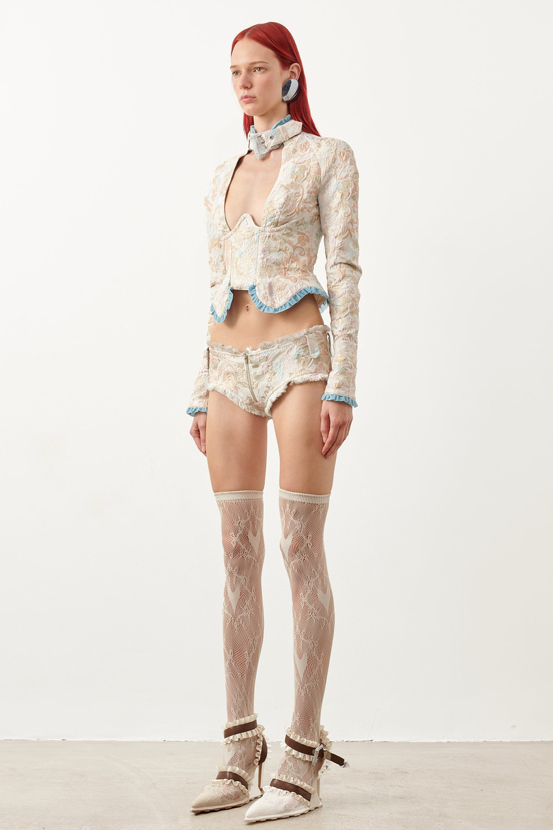 BERMUDA TOP FLORAL BROCADE 5