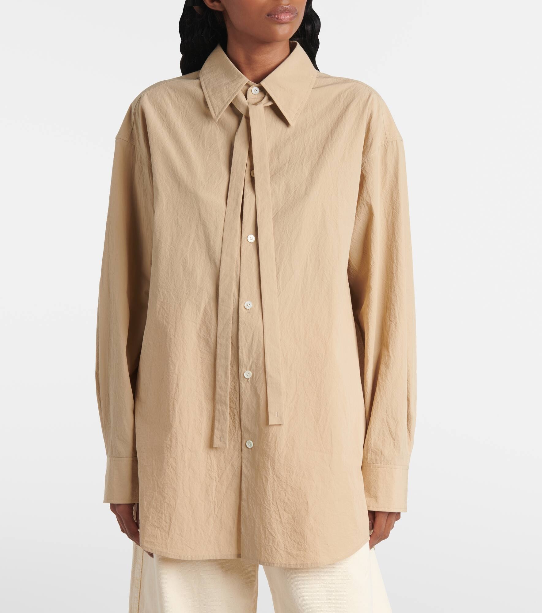 Tie-detail cotton shirt - 7