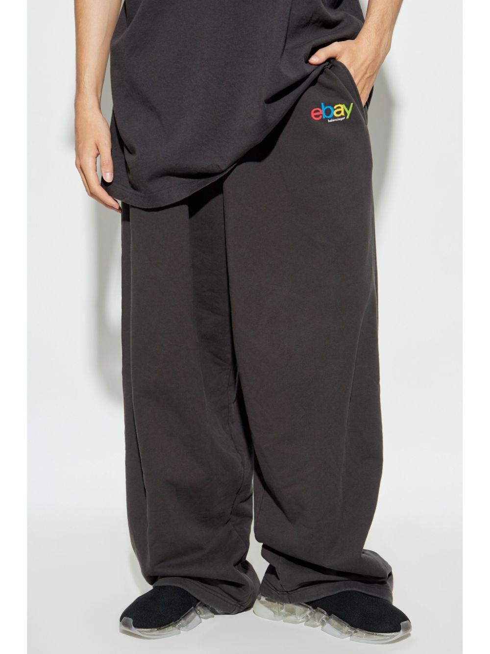 slogan-embroidered track pants - 3