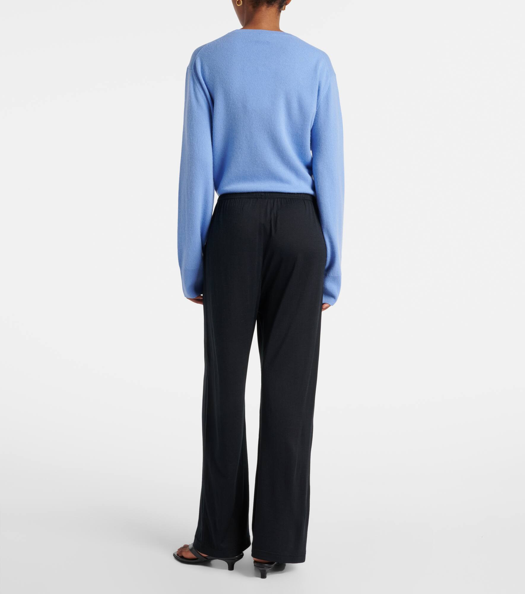 Cotton and silk straight pants - 3