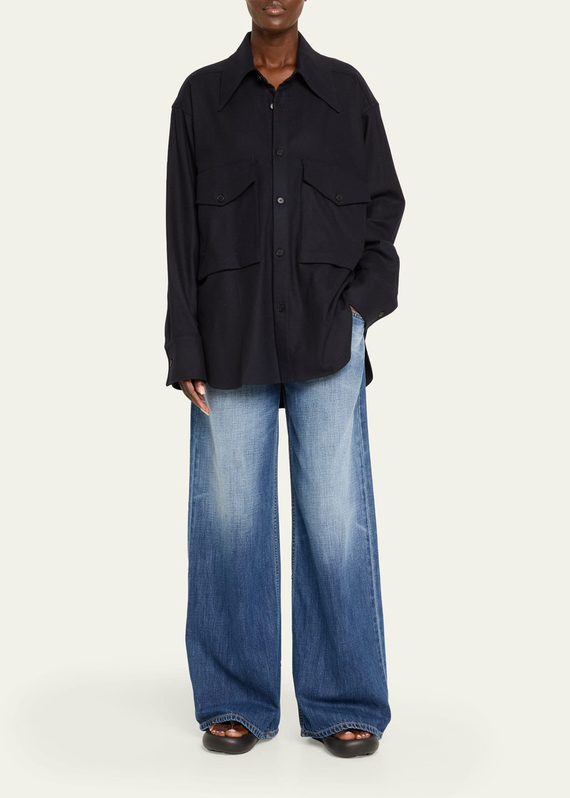 SETCHU Oversized Button Down Wool Cashmere Top outlook