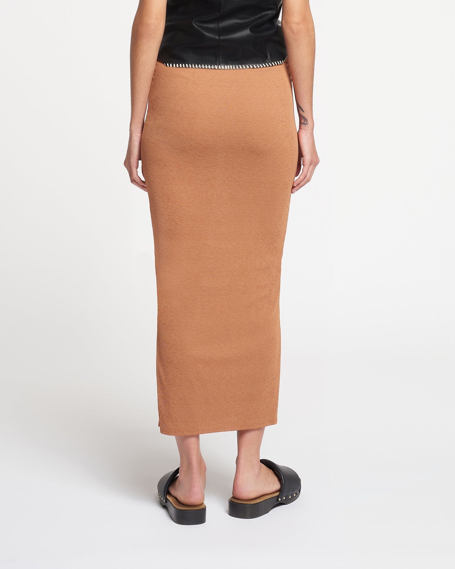 Ruched Mesh-Jersey Midi Skirt - 3