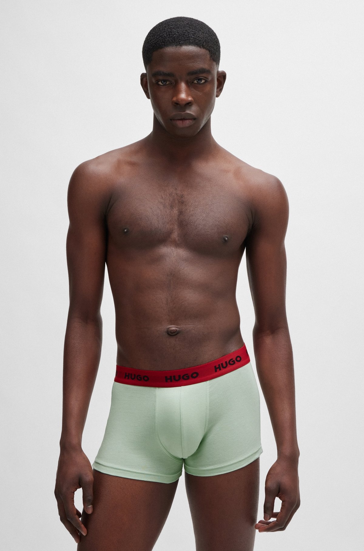 THREE-PACK OF STRETCH-COTTON TRUNKS WITH LOGO WAISTBANDS - 7
