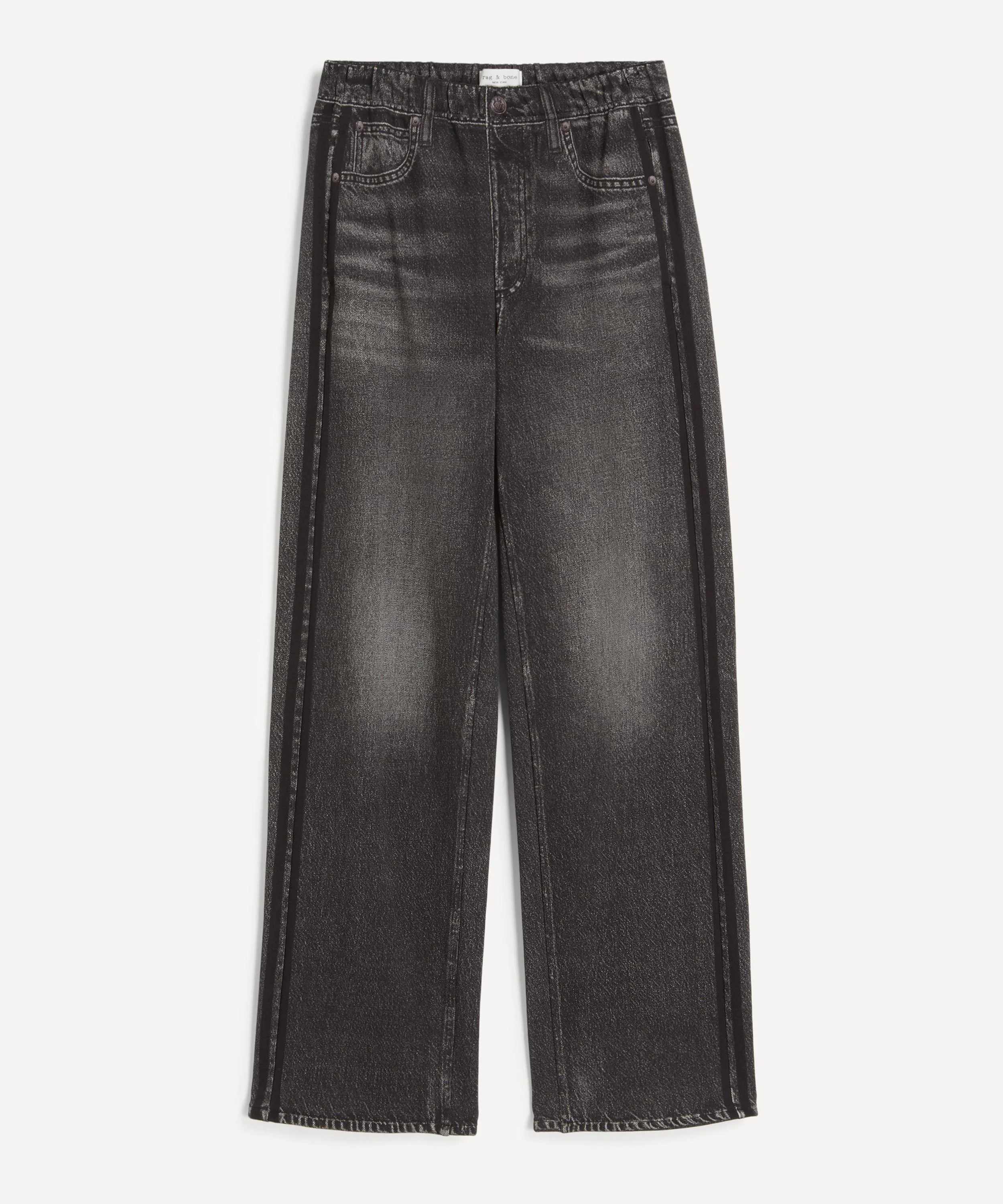 Miramar Sport Stripe Trousers in Washed Black - 1