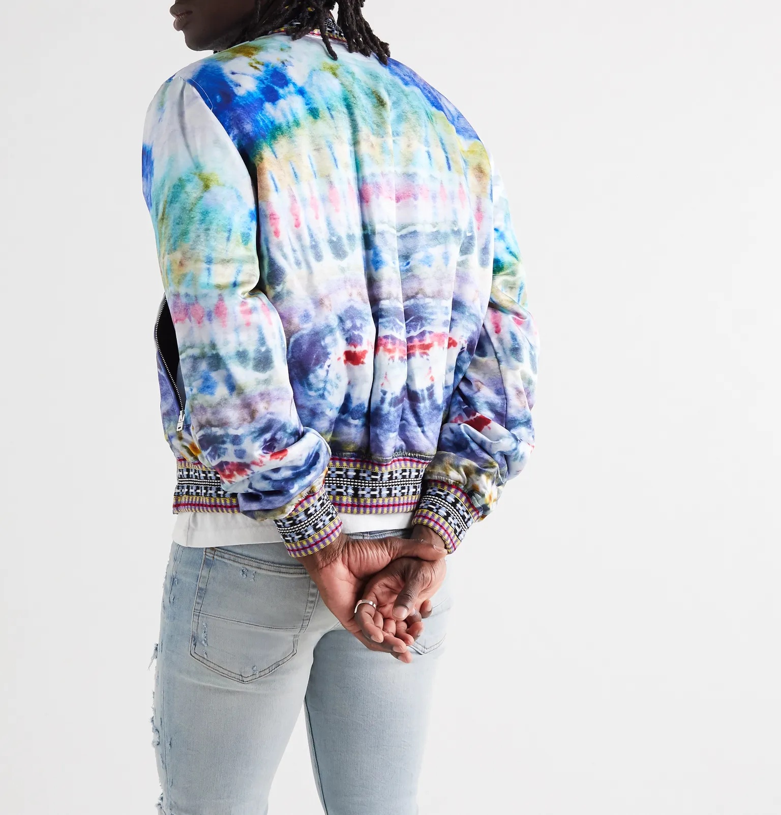 Tie-Dyed Satin Bomber Jacket - 4