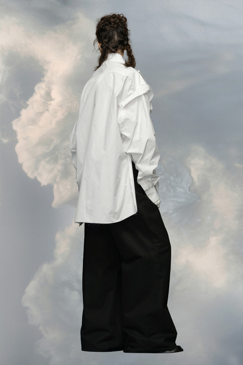 Frayed cotton poplin shirt 4