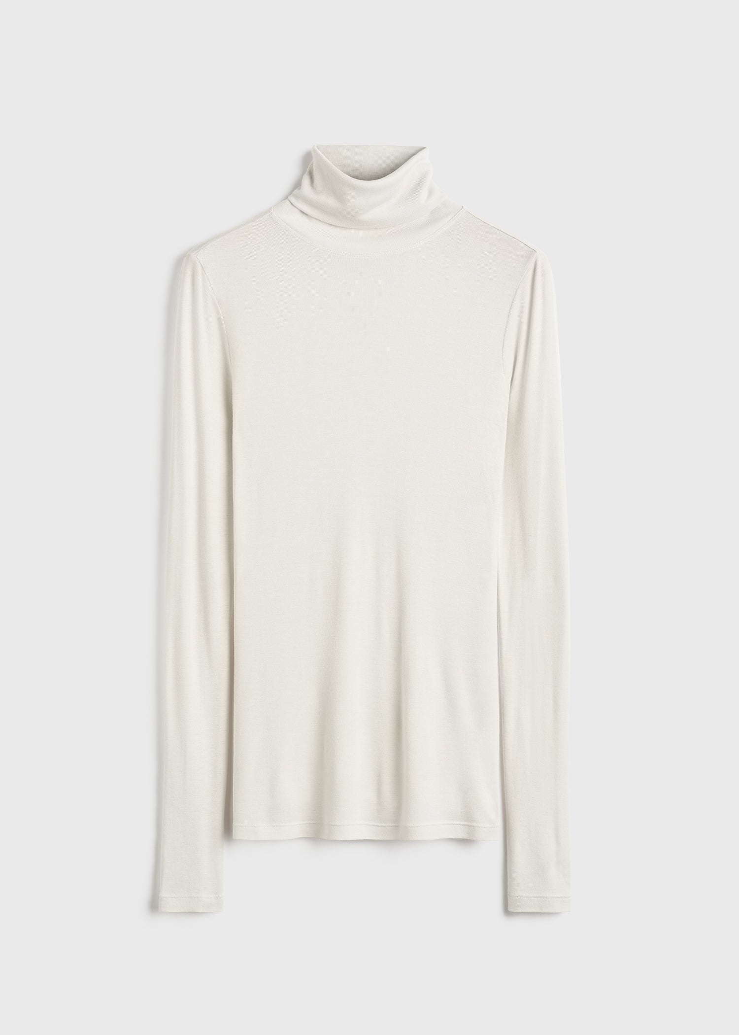 High-neck rib top winter white - 1