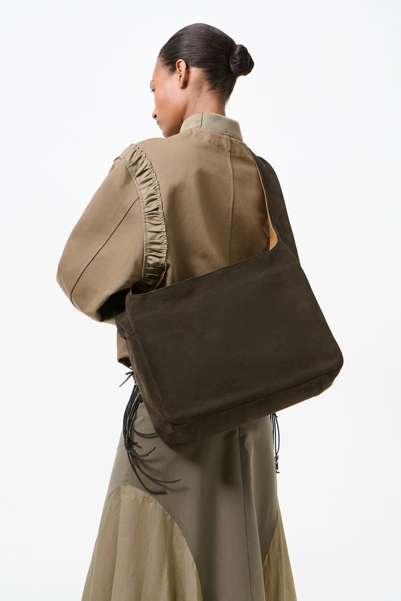 Grande Brick Bag Espresso Brown Suede 5