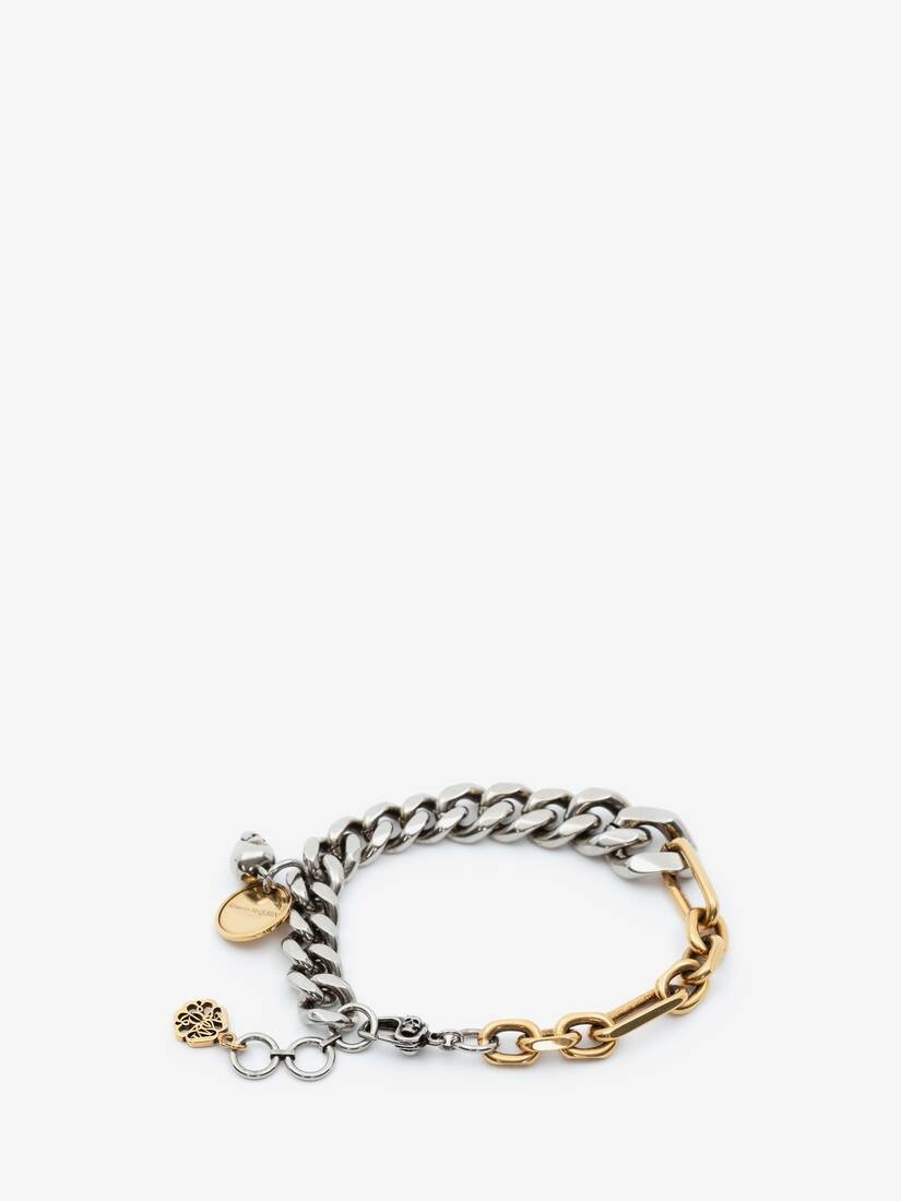 Chain And Skull Bracelet in Silver/gold - 2