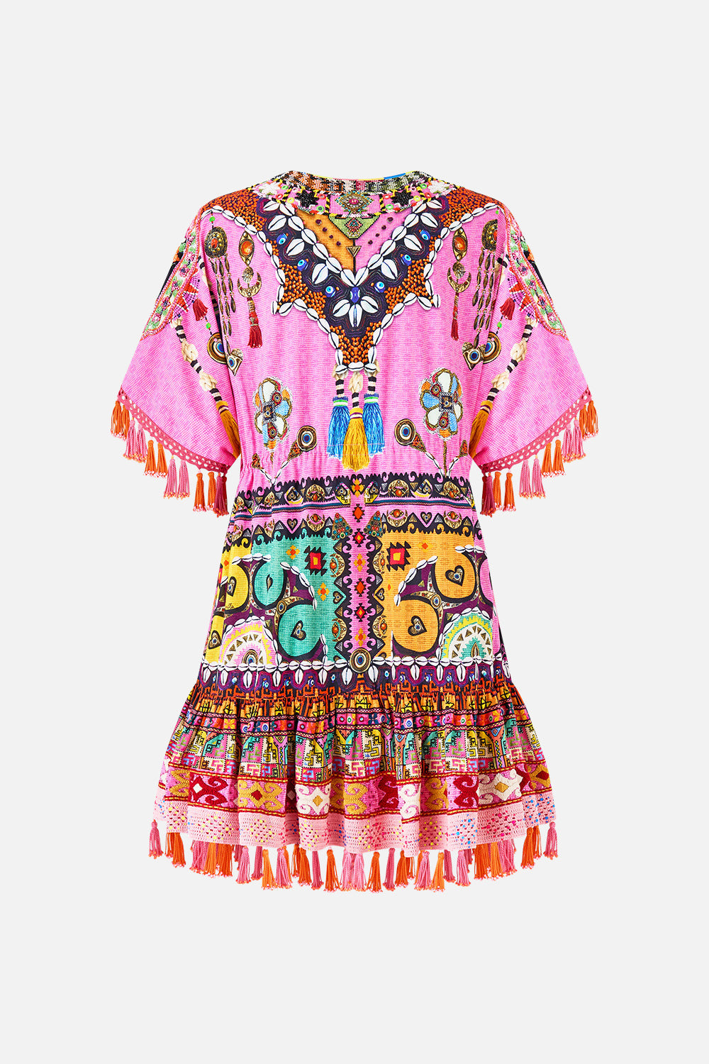 SHORT V NECK EMBROIDERED DRESS - 8