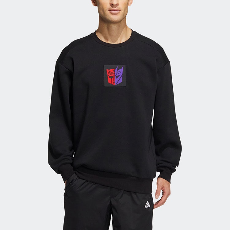 adidas x Transformers Crossover CNY TF Turf SWEAT 22 Pattern Printing Sports Pullover Black HM7449 - 4