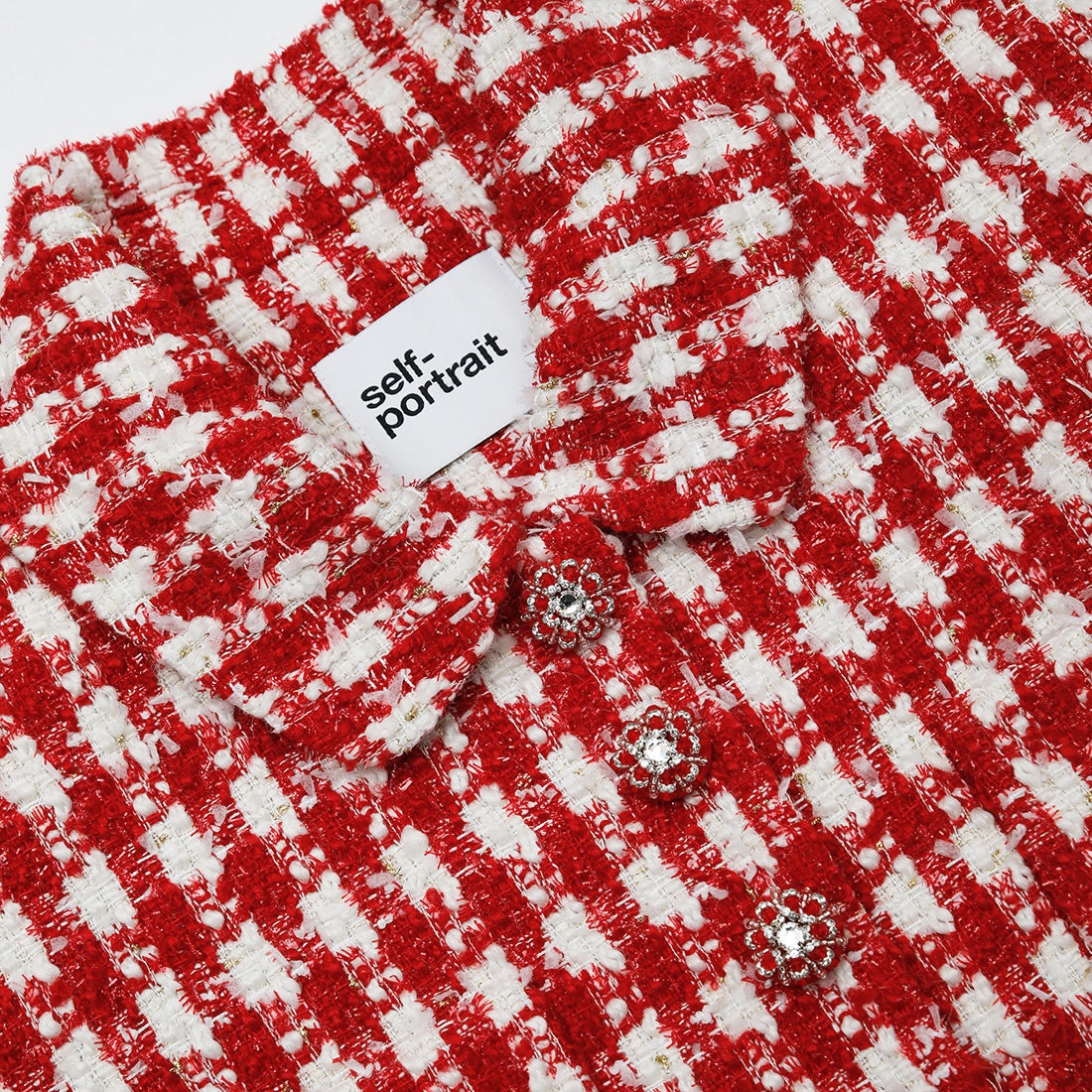 Red Check Boucle Jacket - 5