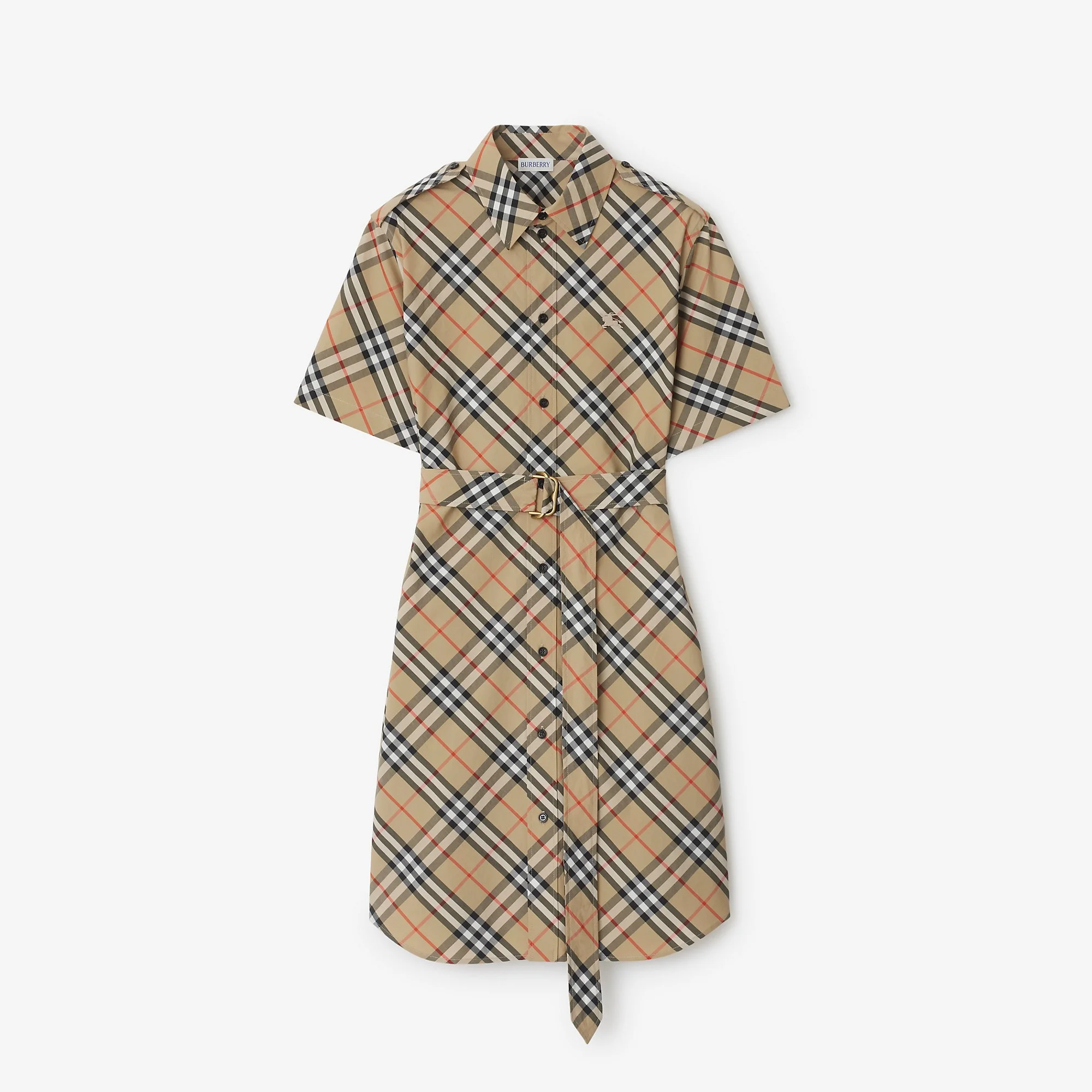 Check Cotton Shirt Dress - 1