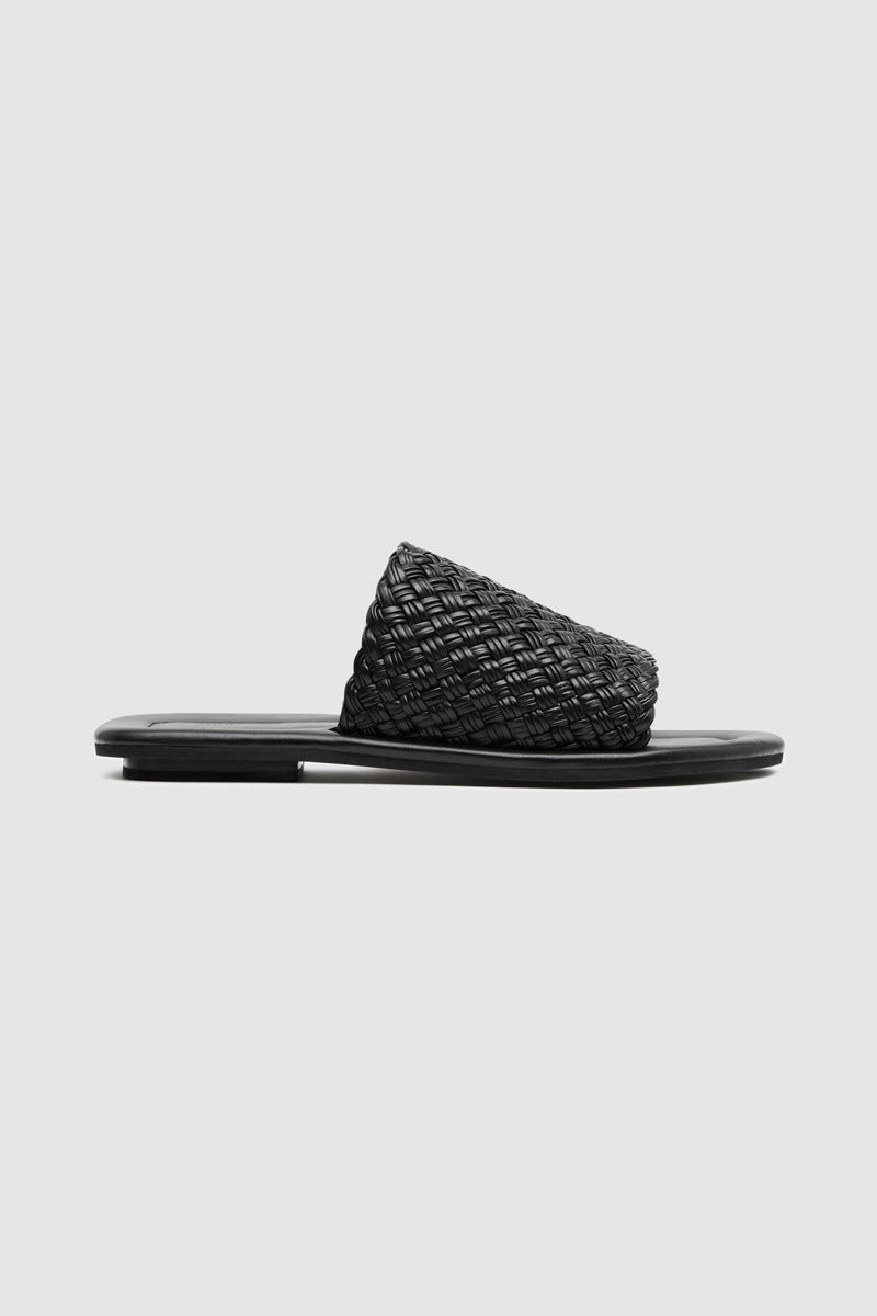 Woven Minimal Slide - Black - 1