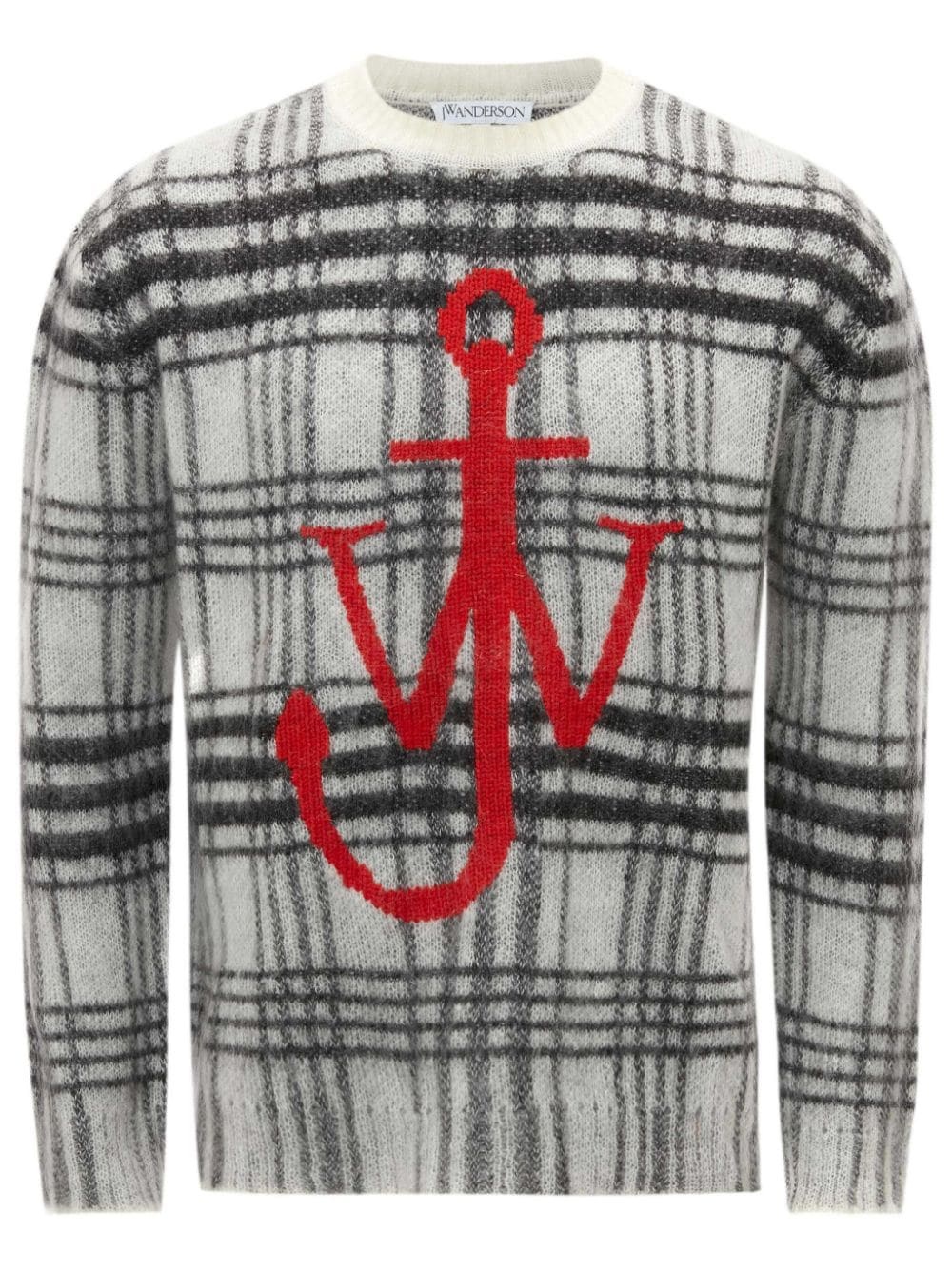 tartan-check crew-neck jumper - 1