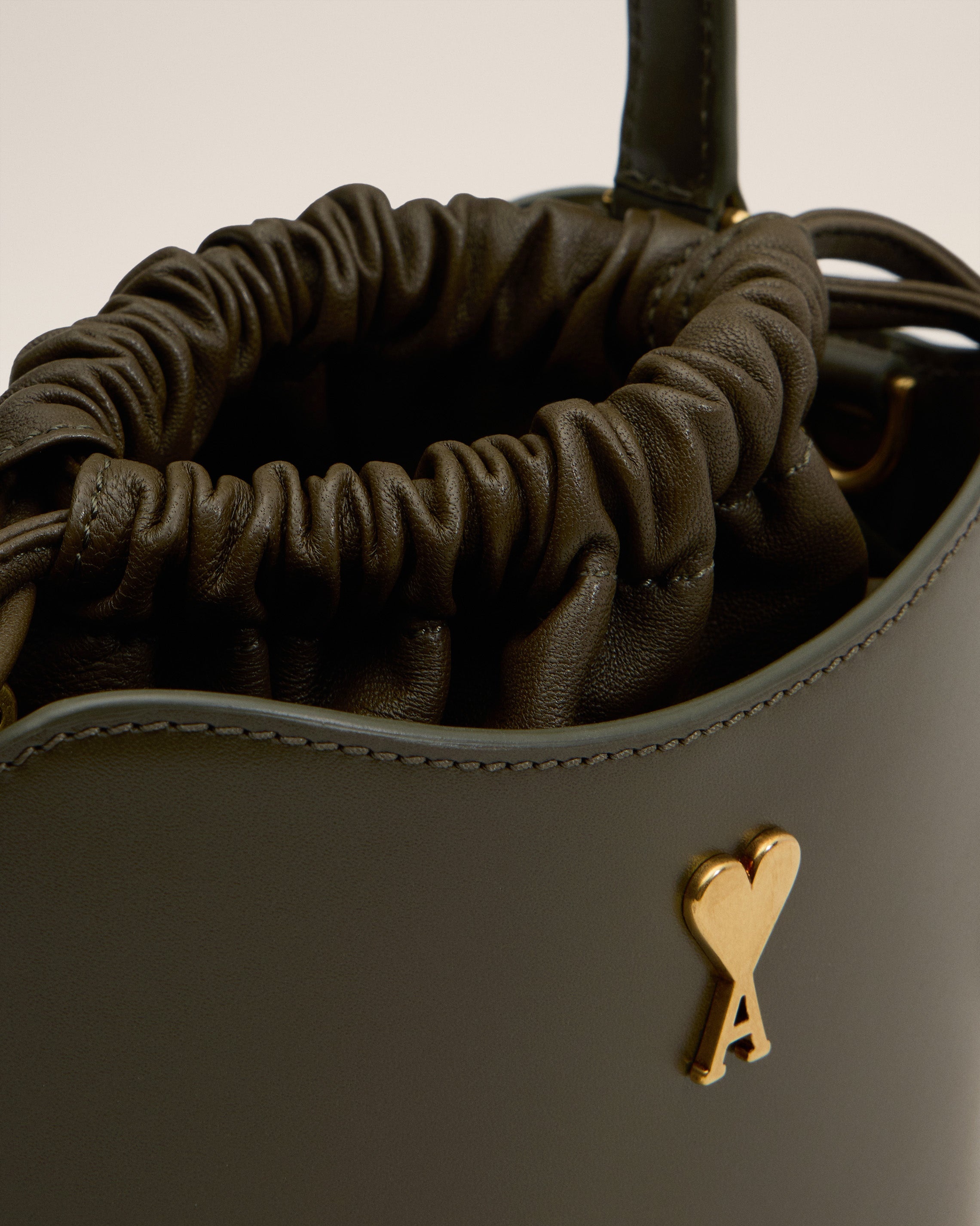 GREEN LEATHER MINI PARIS PARIS BUCKET BAG - 6