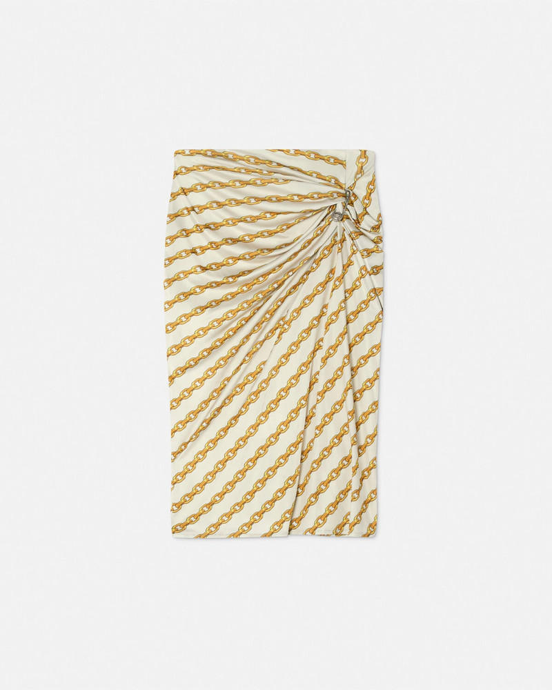 Chain Stripes Gathered Midi Skirt 1
