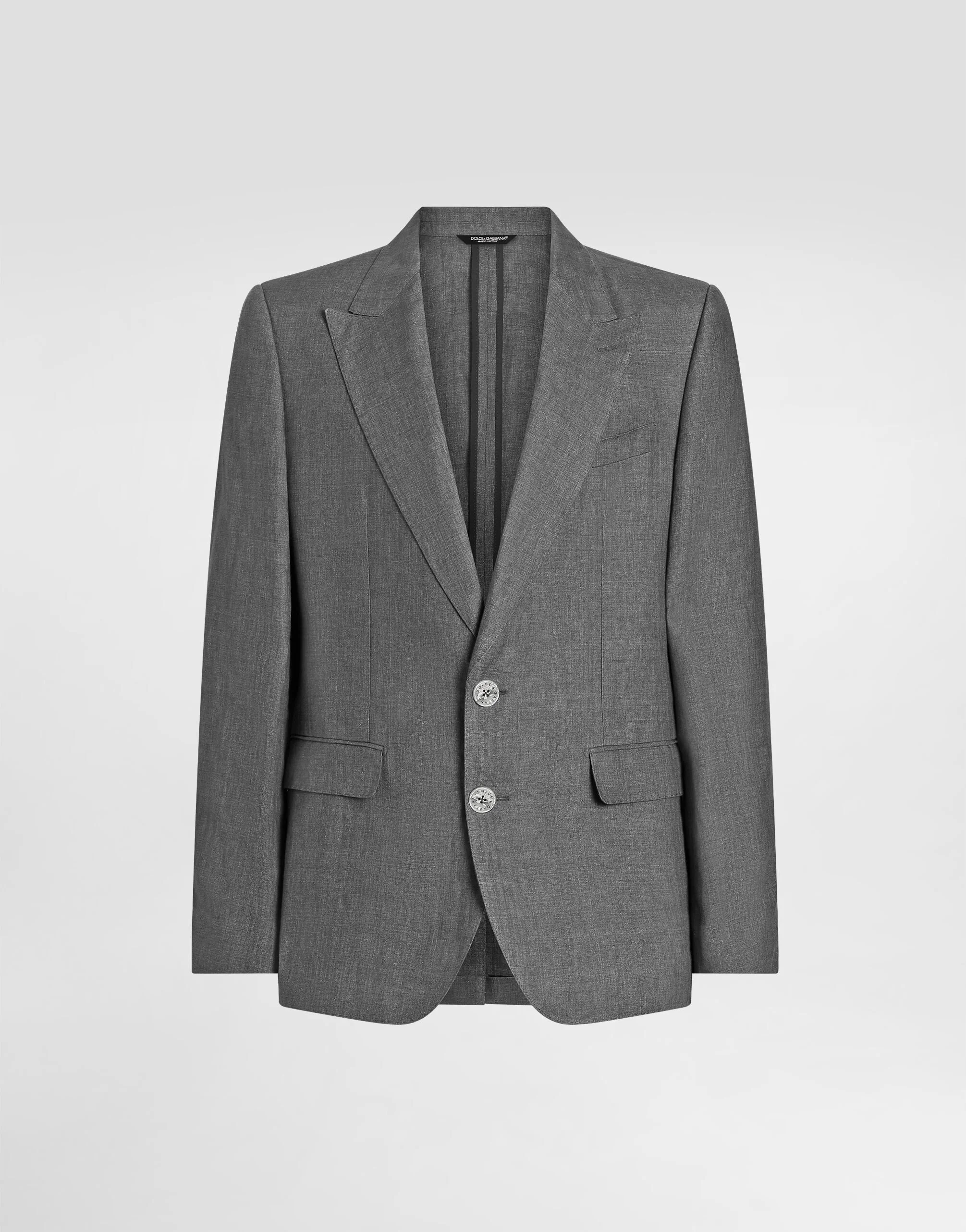 Sicilia single-breasted jacket in washed linen - 1