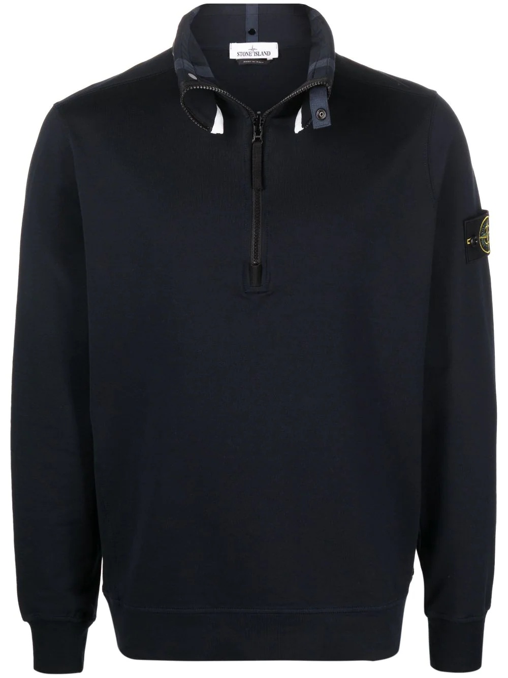 Compass-patch funnel-neck sweatshirt - 1