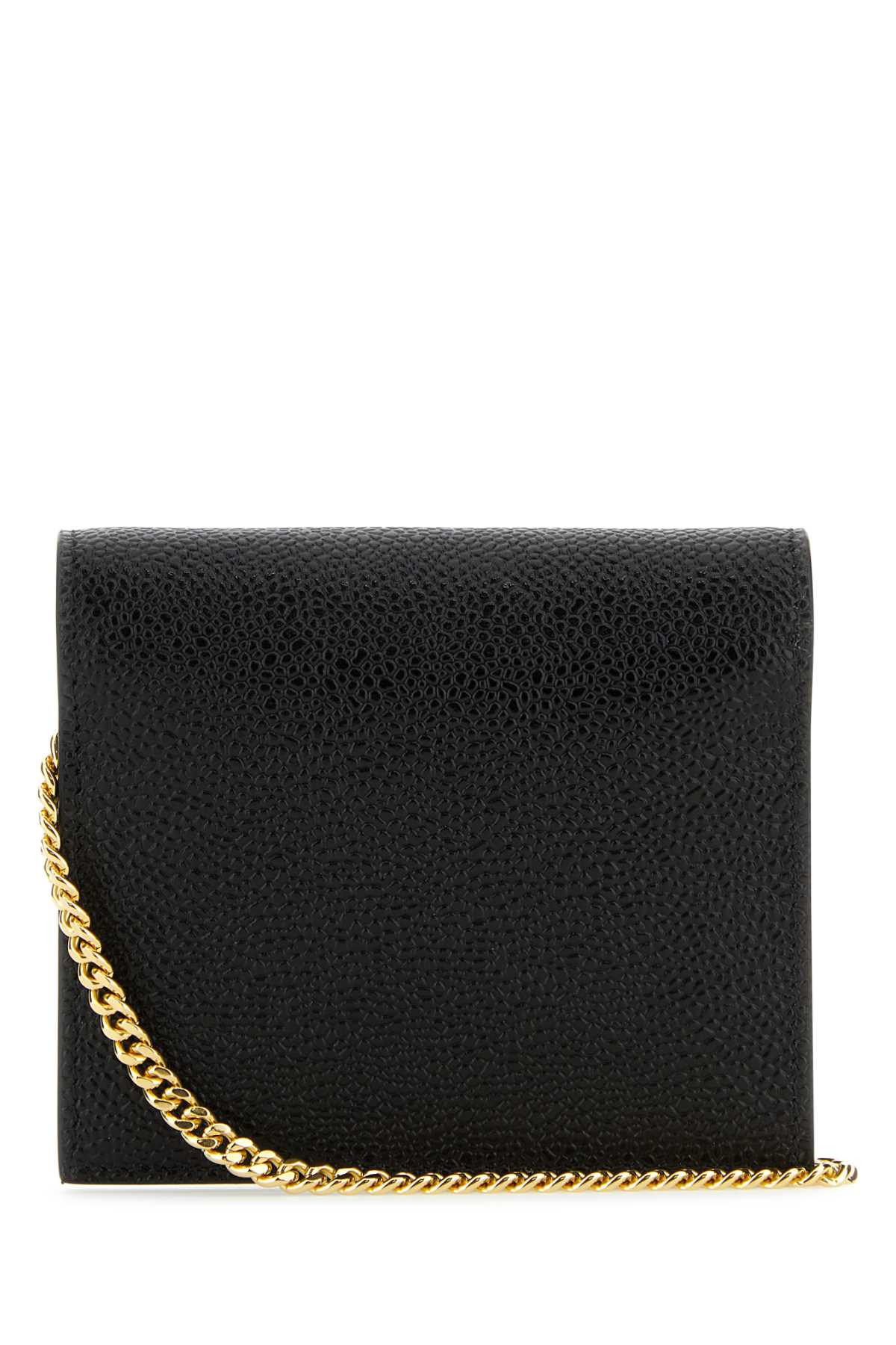 Thom Browne Women Black Leather Card Holder - 3