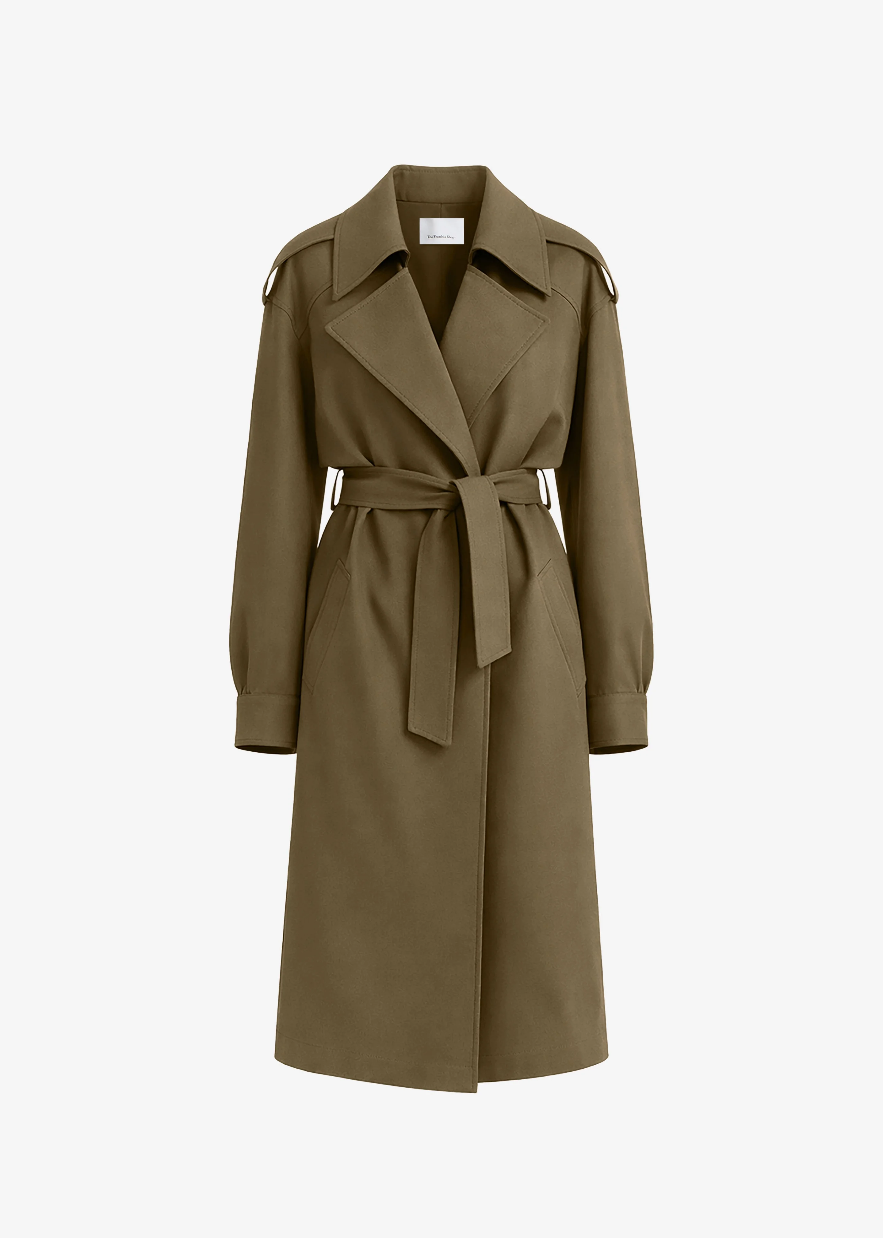 Esben Cotton Trench Coat - Olive - 1