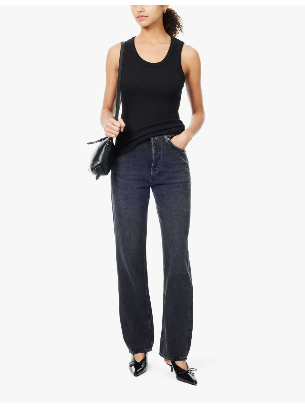 90's Pinch Waist high-rise straight-leg denim jeans - 2