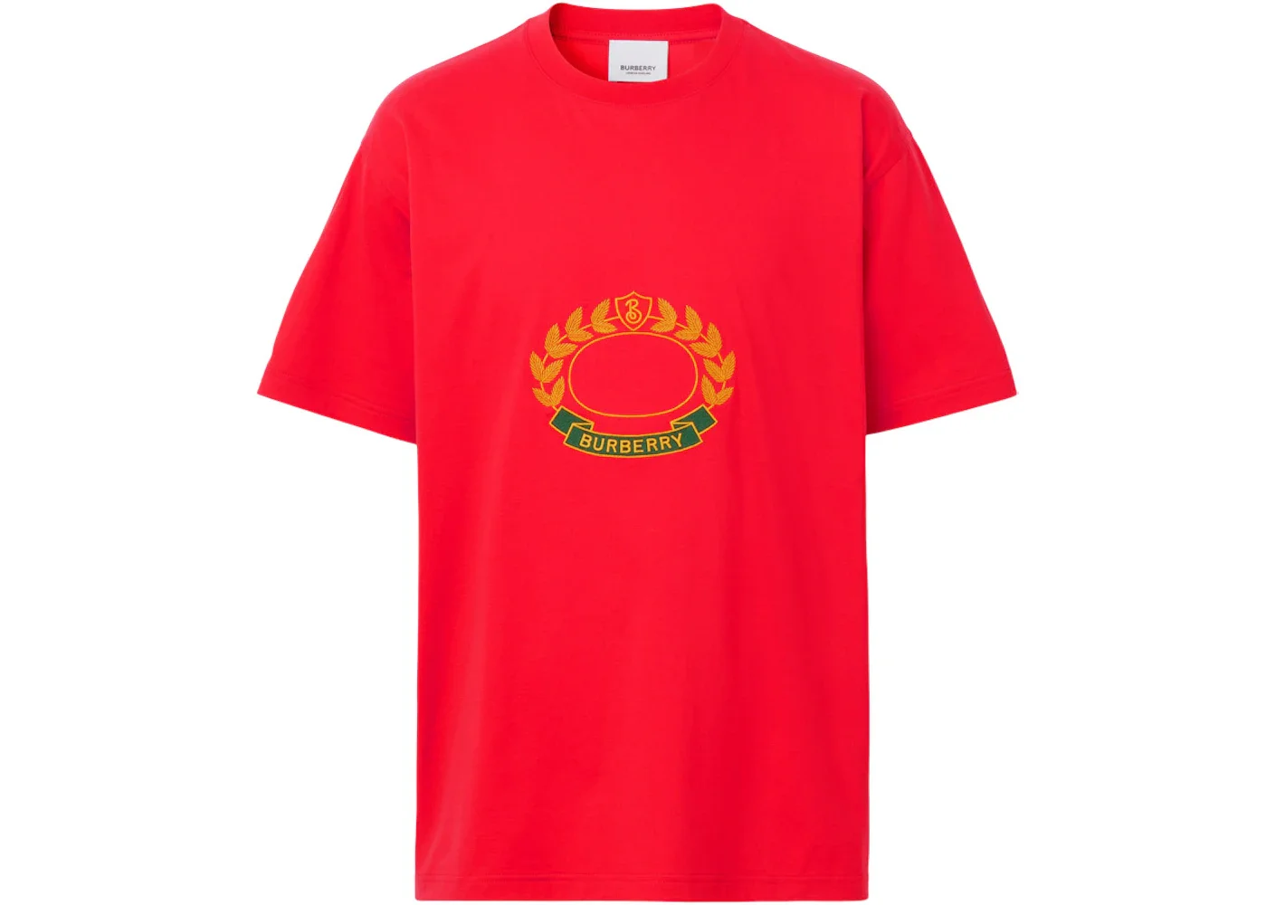 Burberry Oak Leaf Crest Cotton Oversized T-Shirt Bright Red - 1