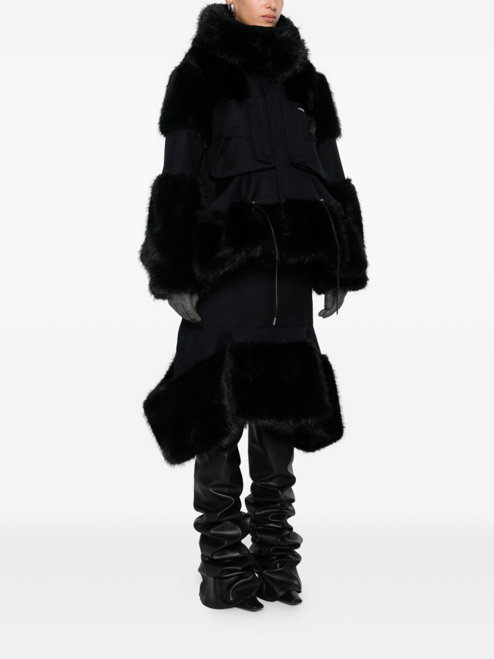faux-fur trimmed hooded jacket - 3