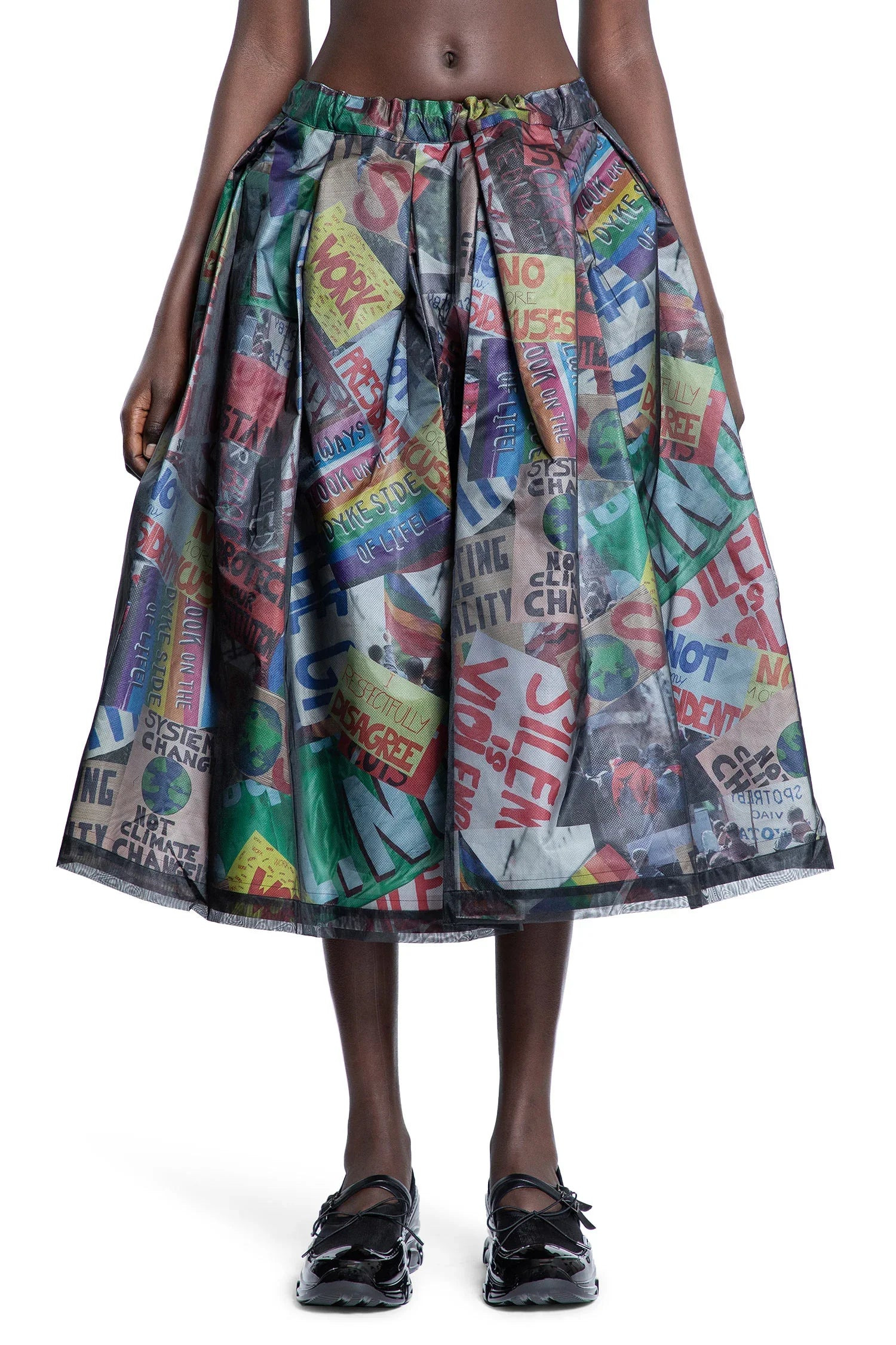 Printed-Flared-Midi-Skirt - 1