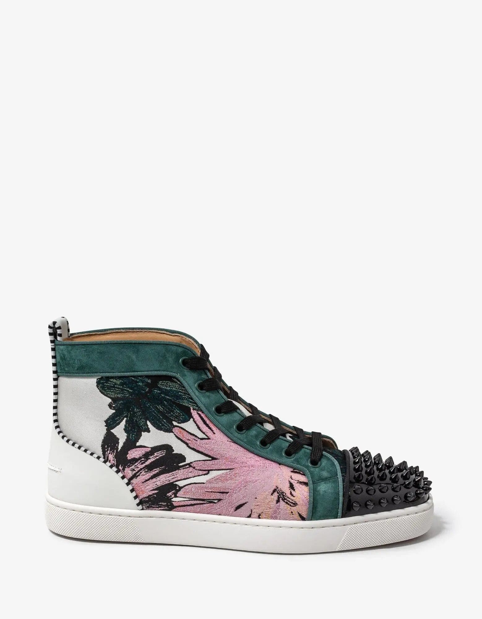 Christian Louboutin Lou Spikes Orlato Hanabi Floral Print High Top Trainers - 2