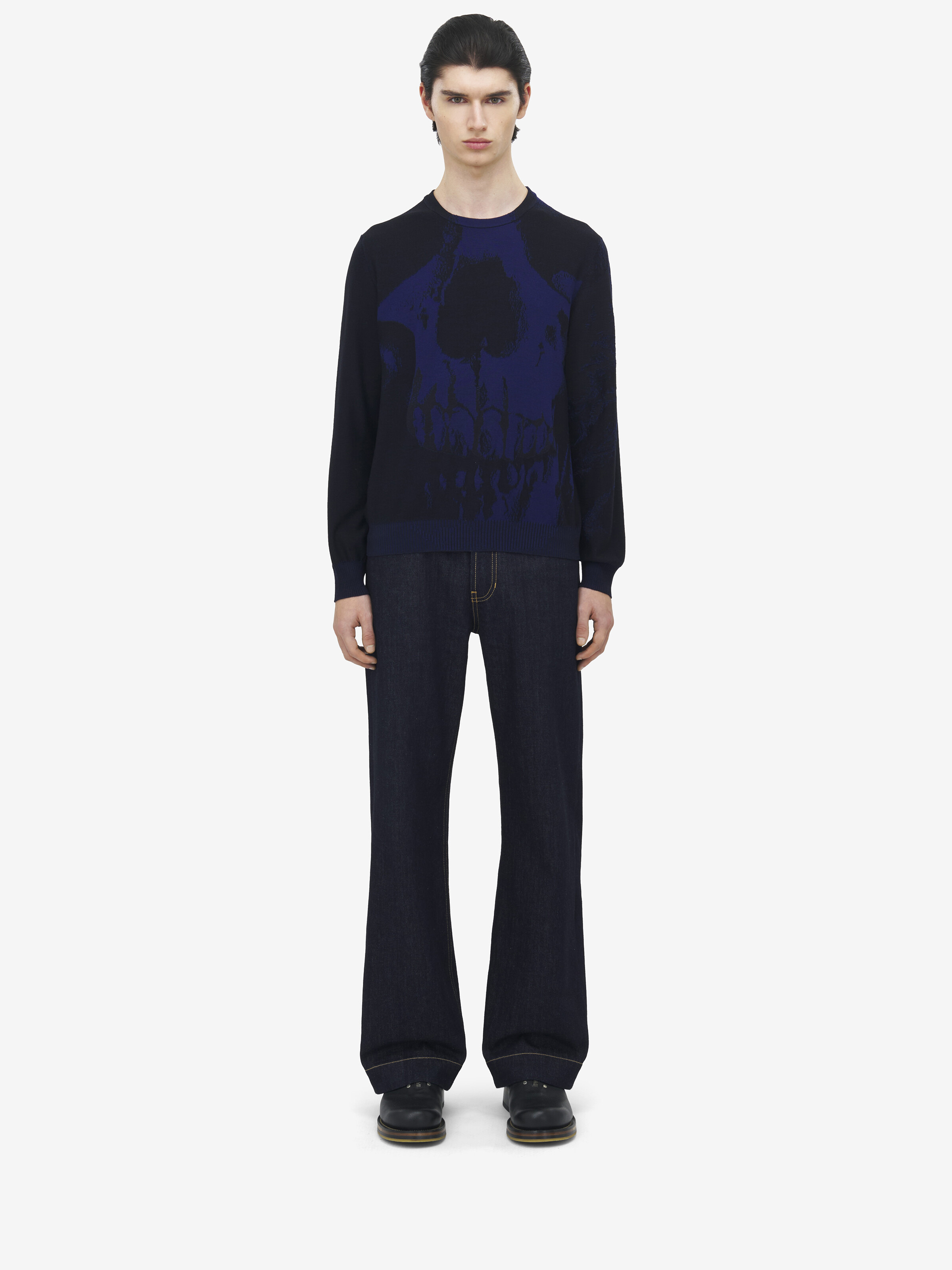 Merino Wool Exploded Skull Jumper - 3