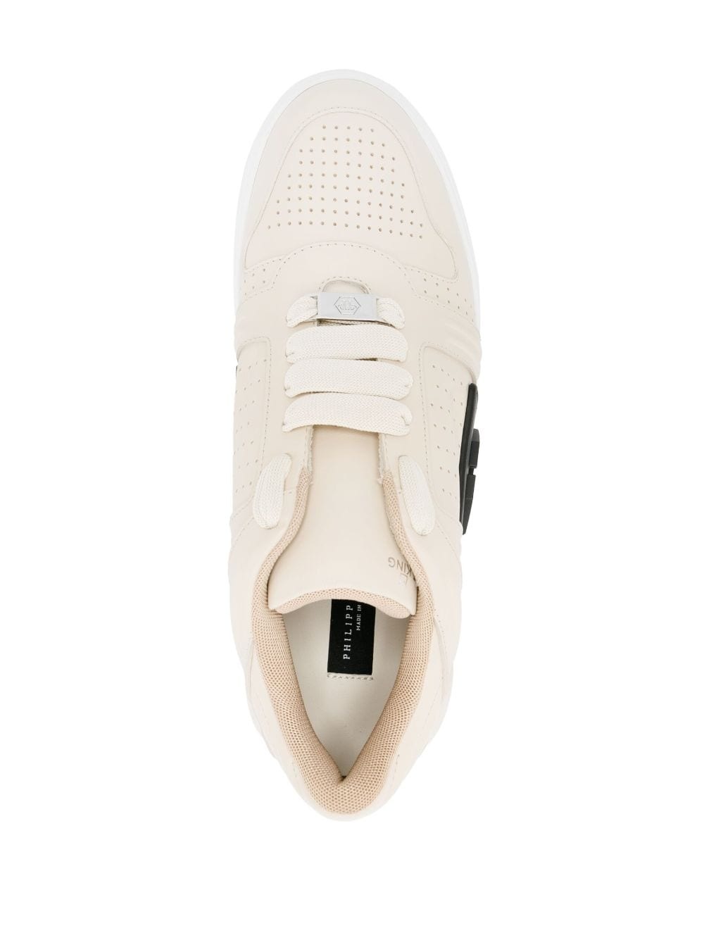 low-top leather sneakers - 4