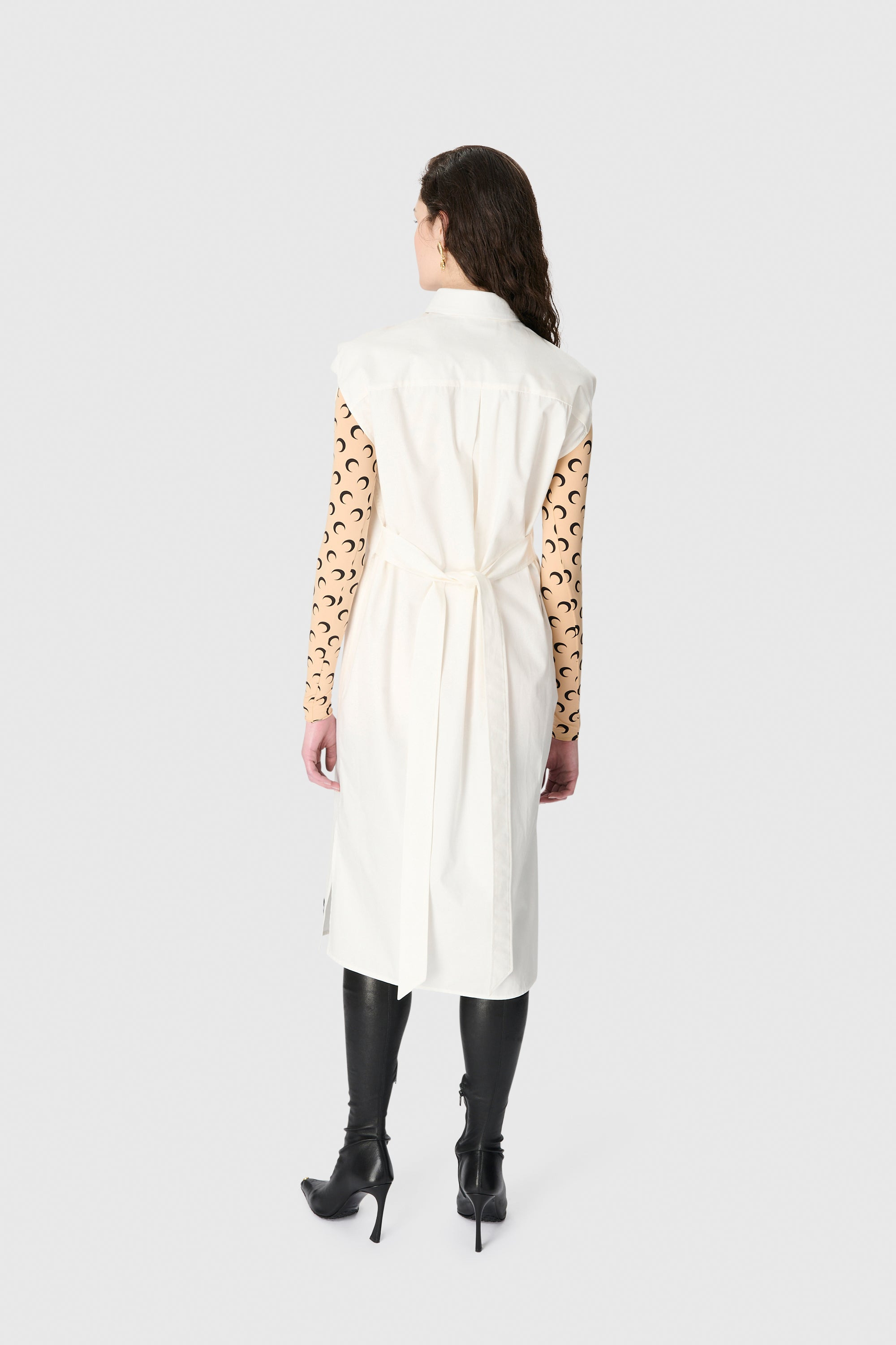Regenerated Cotton Percale Wrapped Midi Dress - 6