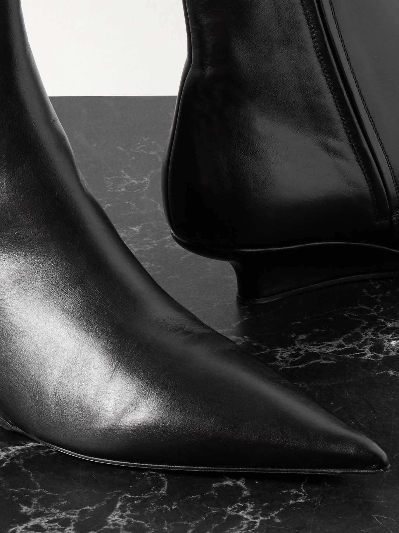 The Sharp leather ankle boots Black - 4