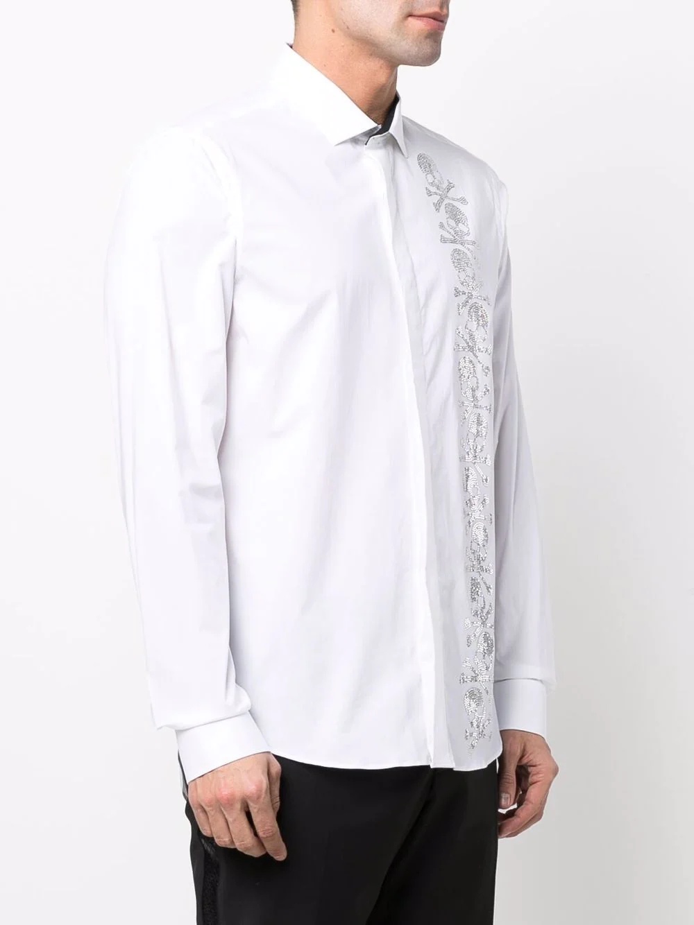 skull-embellished cotton shirt - 3