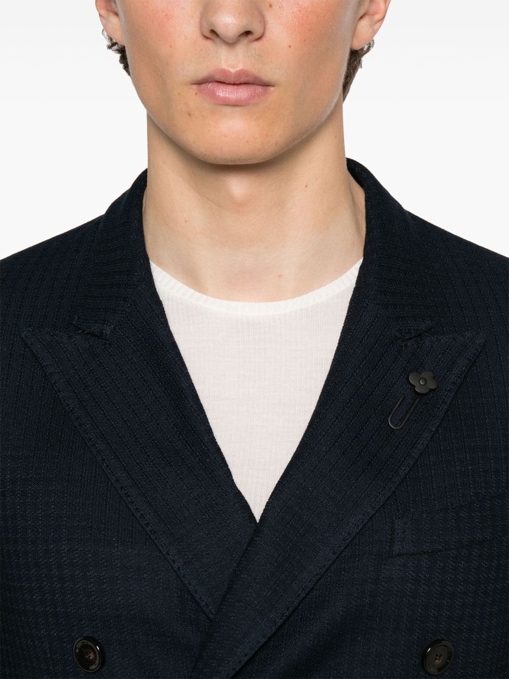 brooch-detail blazer - 5