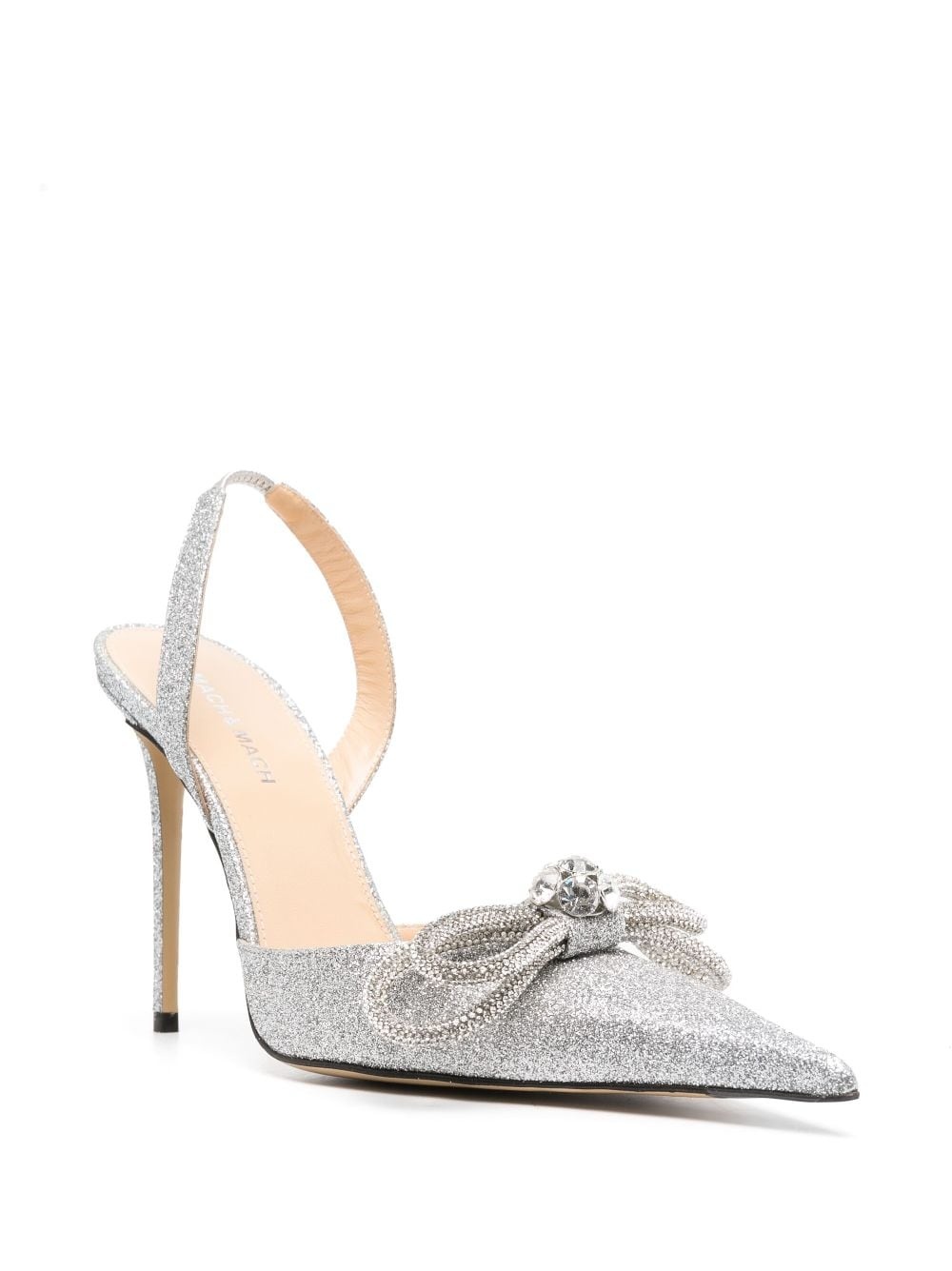 Double Bow glitter 95mm pumps - 2